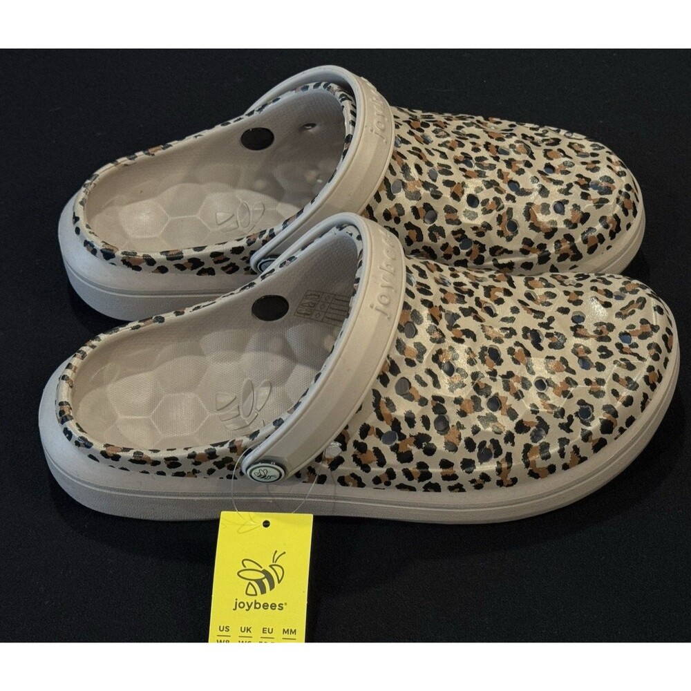 NWT Womens Joybees Leopard Print Clog SZ 8